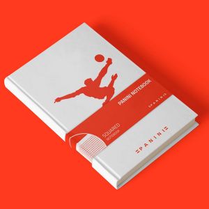 Panini notebook with red overhead kick logo